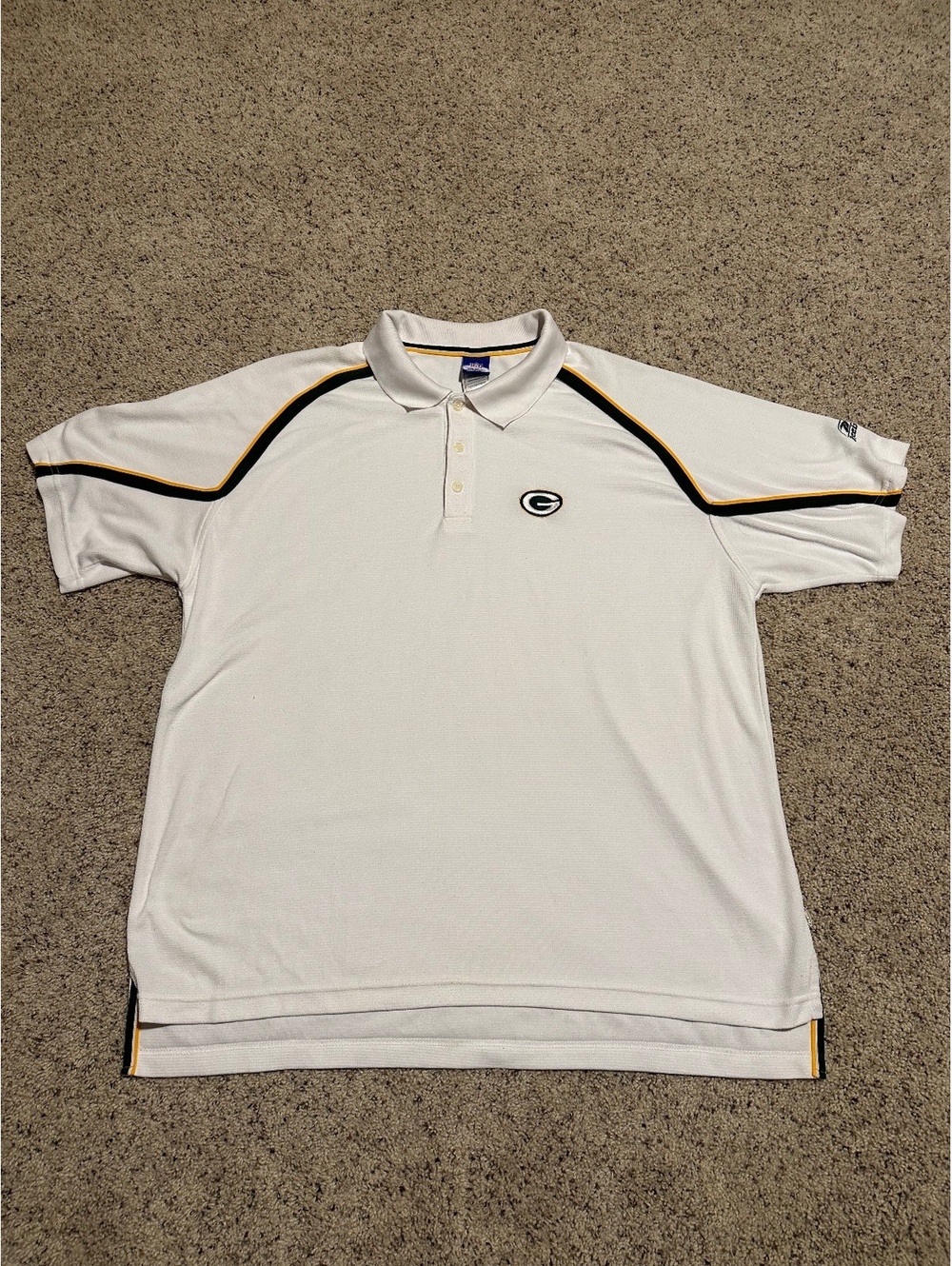 Reebok NFL Team Apparel Green Bay Packers White Polo Shirt XL